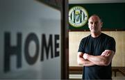 6 May 2025; New Kerry FC manager Colin Healy poses for a portrait at the club grounds at Mounthawk Park in Tralee, Kerry. Photo by Brendan Moran/Sportsfile