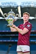 6 May 2025; Ronan Wallace of Westmeath pictured with the Tailteann Cup at the launch of the Tailteann Cup at Croke Park in Dublin. Photo by Sam Barnes/Sportsfile