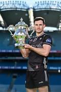 6 May 2025; Niall Murphy of Sligo pictured with the Tailteann Cup at the launch of the Tailteann Cup at Croke Park in Dublin. Photo by Sam Barnes/Sportsfile