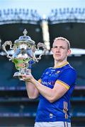 6 May 2025; Paddy Fox of Longford pictured with the Tailteann Cup at the launch of the Tailteann Cup at Croke Park in Dublin. Photo by Sam Barnes/Sportsfile