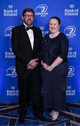 6 May 2025; Alan Mooney and Kate O'Leary on arrival at the Leinster Rugby awards ball 2025 at O'Reilly Hall in UCD, Dublin. Photo by Brendan Moran/Sportsfile