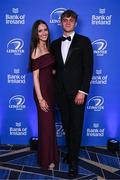 6 May 2025; Caspar Gabriel and Hannah Morgan on arrival at the Leinster Rugby awards ball 2025 at O'Reilly Hall in UCD, Dublin. Photo by Brendan Moran/Sportsfile