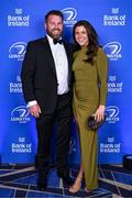 6 May 2025; Sean O'Brien and Elly Selley on arrival at the Leinster Rugby awards ball 2025 at O'Reilly Hall in UCD, Dublin. Photo by Brendan Moran/Sportsfile