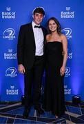 6 May 2025; Charlie Tector and Radinka Pratt on arrival at the Leinster Rugby awards ball 2025 at O'Reilly Hall in UCD, Dublin. Photo by Brendan Moran/Sportsfile