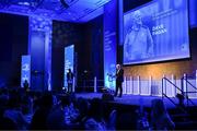 6 May 2025; A general view as the late Leinster Rugby academy coach Dave Fagan is remembered during the Leinster Rugby awards ball 2025 at O'Reilly Hall in UCD, Dublin. Photo by Brendan Moran/Sportsfile