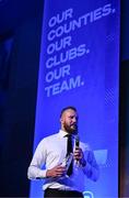 6 May 2025; Energia Supporters Player of the Year RG Snyman is interviewed during the Leinster Rugby awards ball 2025 at O'Reilly Hall in UCD, Dublin. Photo by Brendan Moran/Sportsfile