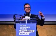 6 May 2025; MC Joe Molloy during the Leinster Rugby awards ball 2025 at O'Reilly Hall in UCD, Dublin. Photo by Brendan Moran/Sportsfile