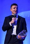 6 May 2025; Guinness Hall of Fame award winner Brian O'Driscoll is interviewed during the Leinster Rugby awards ball 2025 at O'Reilly Hall in UCD, Dublin. Photo by Brendan Moran/Sportsfile