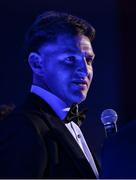 6 May 2025; Departing player Jordie Barrett is interviewed during the Leinster Rugby awards ball 2025 at O'Reilly Hall in UCD, Dublin. Photo by Brendan Moran/Sportsfile