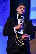 6 May 2025; Departing player Ross Byrne is interviewed during the Leinster Rugby awards ball 2025 at O'Reilly Hall in UCD, Dublin. Photo by Brendan Moran/Sportsfile