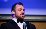 6 May 2025; Cian Healy is interviewed during the Leinster Rugby awards ball 2025 at O'Reilly Hall in UCD, Dublin. Photo by Brendan Moran/Sportsfile