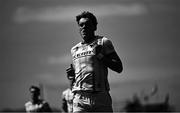 4 May 2025; (EDITORS NOTE: Image has been shot in black and white. Colour version not available.) David Clifford of Kerry during the warm-up before the Munster GAA Football Senior Championship final match between Kerry and Clare at Fitzgerald Stadium in Killarney, Kerry. Photo by Piaras Ó Mídheach/Sportsfile