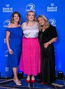 6 May 2025; Deirdre Lyons, Emma Borrows and Sinead McAleese during the Leinster Rugby awards ball 2025 at O'Reilly Hall in UCD, Dublin. Photo by Brendan Moran/Sportsfile