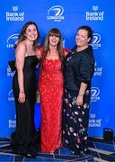 6 May 2025; Bank of Ireland guests, from left, Laura Byrne, Sharon Woods and Paula Murphy during the Leinster Rugby awards ball 2025 at O'Reilly Hall in UCD, Dublin. Photo by Brendan Moran/Sportsfile