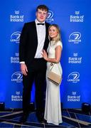6 May 2025; Conor O'Tighearnaigh and Charlotte Byrne on arrival at the Leinster Rugby awards ball 2025 at O'Reilly Hall in UCD, Dublin. Photo by Brendan Moran/Sportsfile