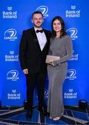 6 May 2025; Stuart Fitzpatrick and Rebecca Tighe on arrival at the Leinster Rugby awards ball 2025 at O'Reilly Hall in UCD, Dublin. Photo by Brendan Moran/Sportsfile