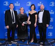 6 May 2025; Gafyn and Deirdre Cooper, left, and Noelle and Jim Bastick on arrival the Leinster Rugby awards ball 2025 at O'Reilly Hall in UCD, Dublin. Photo by Brendan Moran/Sportsfile
