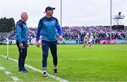 27 April 2025; Waterford manager Peter Queally, left, and Waterford selector Dan Shanahan during the Munster GAA Hurling Senior Championship Round 2 match between Waterford and Clare at Walsh Park in Waterford. Photo by Piaras Ó Mídheach/Sportsfile