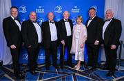 6 May 2025; Guests, from left, Gerry Niland, Brian Leach, Noel Dillon, Paul and Joyce Deering, Sean Kirby and Kevin Loftus on arrival at the Leinster Rugby awards ball 2025 at O'Reilly Hall in UCD, Dublin. Photo by Brendan Moran/Sportsfile