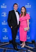6 May 2025; Noel Anderson and Laura Moriarty on arrival at the Leinster Rugby awards ball 2025 at O'Reilly Hall in UCD, Dublin. Photo by Brendan Moran/Sportsfile