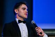 6 May 2025; Aitzol King is interviewed during the Leinster Rugby awards ball 2025 at O'Reilly Hall in UCD, Dublin. Photo by Brendan Moran/Sportsfile
