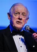 6 May 2025; Former Leinster Rugby president Paul Deering is interviewed during the Leinster Rugby awards ball 2025 at O'Reilly Hall in UCD, Dublin. Photo by Brendan Moran/Sportsfile