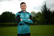 8 May 2025; Aaron Greene poses for a portrait during a Shamrock Rovers media conference at Roadstone Group Sports Club in Dublin. Photo by Stephen McCarthy/Sportsfile