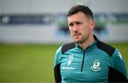 8 May 2025; Aaron Greene speaks to media during a Shamrock Rovers media conference at Roadstone Group Sports Club in Dublin. Photo by Stephen McCarthy/Sportsfile