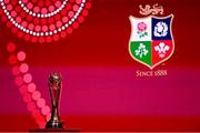 8 May 2025; A general view of the trophy ahead of the British & Irish Lions Squad and Captain announcement for the 2025 Tour of Australia at Indigo at The O2 in London, England. Photo by Ben McShane/Sportsfile