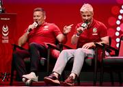 8 May 2025; British & Irish Lions Head of Athletic Performance Aled Walters, right, and Assistant coach John Fogarty during the British & Irish Lions Squad and Captain announcement for the 2025 Tour of Australia at Indigo at The O2 in London, England. Photo by Ben McShane/Sportsfile