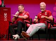 8 May 2025; British & Irish Lions Assistant coach John Fogarty, left, and Head of Athletic Performance Aled Walters, during the British & Irish Lions Squad and Captain announcement for the 2025 Tour of Australia at Indigo at The O2 in London, England. Photo by Ben McShane/Sportsfile