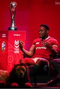 8 May 2025; British & Irish Lions captain Maro Itoje during the British & Irish Lions Squad and Captain announcement for the 2025 Tour of Australia at Indigo at The O2 in London, England. Photo by Ben McShane/Sportsfile