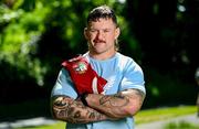 8 May 2025; Andrew Porter of Leinster poses for portrait with the Lions jersey at Leinster Rugby HQ in Dublin after being named in the British & Irish Lions Squad for the 2025 Tour of Australia. Photo by Brendan Moran/Sportsfile