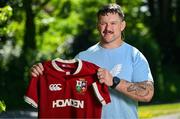 8 May 2025; Andrew Porter of Leinster poses for portrait with the Lions jersey at Leinster Rugby HQ in Dublin after being named in the British & Irish Lions Squad for the 2025 Tour of Australia. Photo by Brendan Moran/Sportsfile
