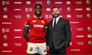 8 May 2025; British & Irish Lions captain Maro Itoje, left, and Head Coach Andy Farrell after the British & Irish Lions Squad and Captain announcement for the 2025 Tour of Australia at Indigo at The O2 in London, England. Photo by Ben McShane/Sportsfile