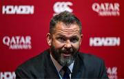 8 May 2025; British & Irish Lions Head Coach Andy Farrell speaking during a press conference after the British & Irish Lions Squad and Captain announcement for the 2025 Tour of Australia at Indigo at The O2 in London, England. Photo by Ben McShane/Sportsfile