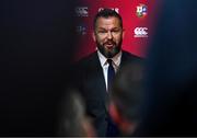8 May 2025; British & Irish Lions Head Coach Andy Farrell speaks with members of the media after the British & Irish Lions Squad and Captain announcement for the 2025 Tour of Australia at Indigo at The O2 in London, England. Photo by Ben McShane/Sportsfile