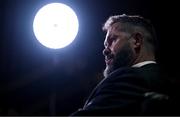 8 May 2025; British & Irish Lions Head Coach Andy Farrell is interviewed after the British & Irish Lions Squad and Captain announcement for the 2025 Tour of Australia at Indigo at The O2 in London, England. Photo by Ben McShane/Sportsfile