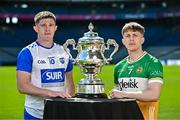 6 May 2025; Conor Murray of Waterford, left, and Lee Pearson of Offaly, pictured with the Tailteann Cup at the launch of the Tailteann Cup at Croke Park in Dublin. Photo by Sam Barnes/Sportsfile