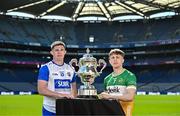 6 May 2025; Conor Murray of Waterford, left, and Lee Pearson of Offaly, pictured with the Tailteann Cup at the launch of the Tailteann Cup at Croke Park in Dublin. Photo by Sam Barnes/Sportsfile