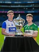 6 May 2025; Conor Murray of Waterford, left, and Lee Pearson of Offaly, pictured with the Tailteann Cup at the launch of the Tailteann Cup at Croke Park in Dublin. Photo by Sam Barnes/Sportsfile