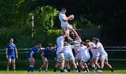 9 May 2025; Harry Sheridan of Ulster A wins possession in the lineout during the Interprovincial &quot;A&quot; Rugby match between Leinster A and Ulster A at Castle Avenue in Dublin. Photo by Piaras Ó Mídheach/Sportsfile