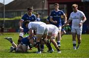 9 May 2025; Cormac Foley of Leinster A in action against Ethan Graham of Ulster A during the Interprovincial &quot;A&quot; Rugby match between Leinster A and Ulster A at Castle Avenue in Dublin. Photo by Piaras Ó Mídheach/Sportsfile