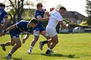 9 May 2025; Lukas Kenny of Ulster A in action against Billy Corrigan of Leinster A during the Interprovincial &quot;A&quot; Rugby match between Leinster A and Ulster A at Castle Avenue in Dublin. Photo by Piaras Ó Mídheach/Sportsfile