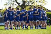 9 May 2025; Leinster players in a huddle after the Interprovincial &quot;A&quot; Rugby match between Leinster A and Ulster A at Castle Avenue in Dublin. Photo by Piaras Ó Mídheach/Sportsfile