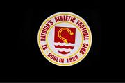 9 May 2025; A detailed view of a St Patrick's Athletic crest on their goalkeepers jersey in their dressing room before the SSE Airtricity Men's Premier Division match between Shelbourne and St Patrick's Athletic at Tolka Park in Dublin. Photo by Stephen McCarthy/Sportsfile