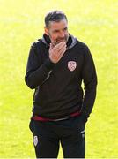 9 May 2025; Derry City manager Tiernan Lynch before the SSE Airtricity Men's Premier Division match between Cork City and Derry City at Turner's Cross in Cork. Photo by Michael P Ryan/Sportsfile