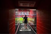 9 May 2025; Jack Crowley of Munster returns to the dressingroom after walking the pitch before the United Rugby Championship match between Munster and Ulster at Thomond Park in Limerick. Photo by Brendan Moran/Sportsfile