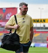 9 May 2025; Peter O'Mahony of Munster arrives before the United Rugby Championship match between Munster and Ulster at Thomond Park in Limerick. Photo by Brendan Moran/Sportsfile