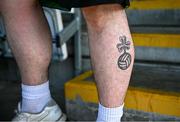 9 May 2025; A tattoo is seen on a Shamrock Rovers fans leg before the SSE Airtricity Men's Premier Division match between Shamrock Rovers and Drogheda United at Tallaght Stadium in Dublin. Photo by David Fitzgerald/Sportsfile